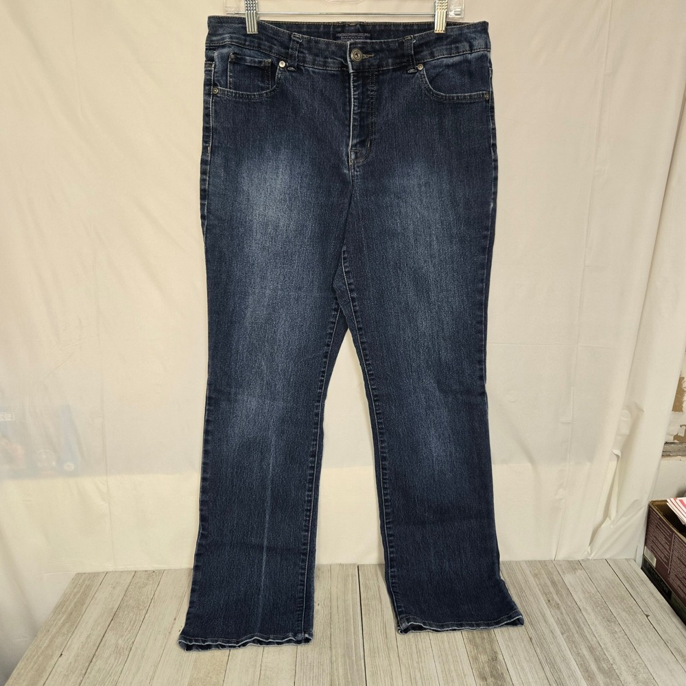 Bandolino Womens Blue Denim Jeans Straight Leg Size 12 34" Waist